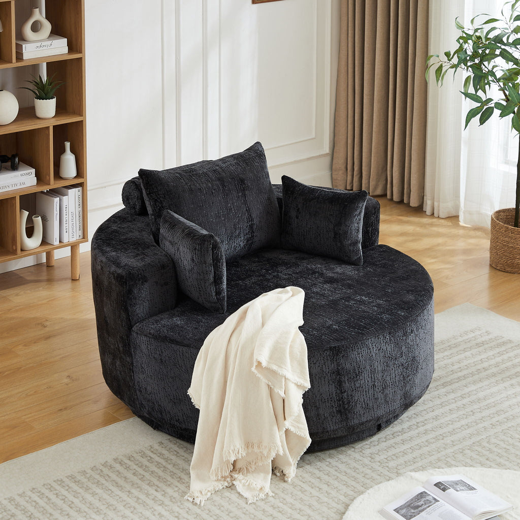 Swivel Sleeper Chair with Supportive Pillow and 360° Base - Multiple Colors
