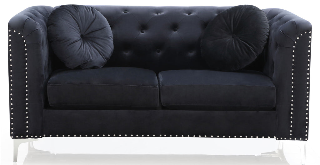 Stylish Sloped Arm Loveseat with MicroSuede Cover - Blue, Dark Gray, Red, Black