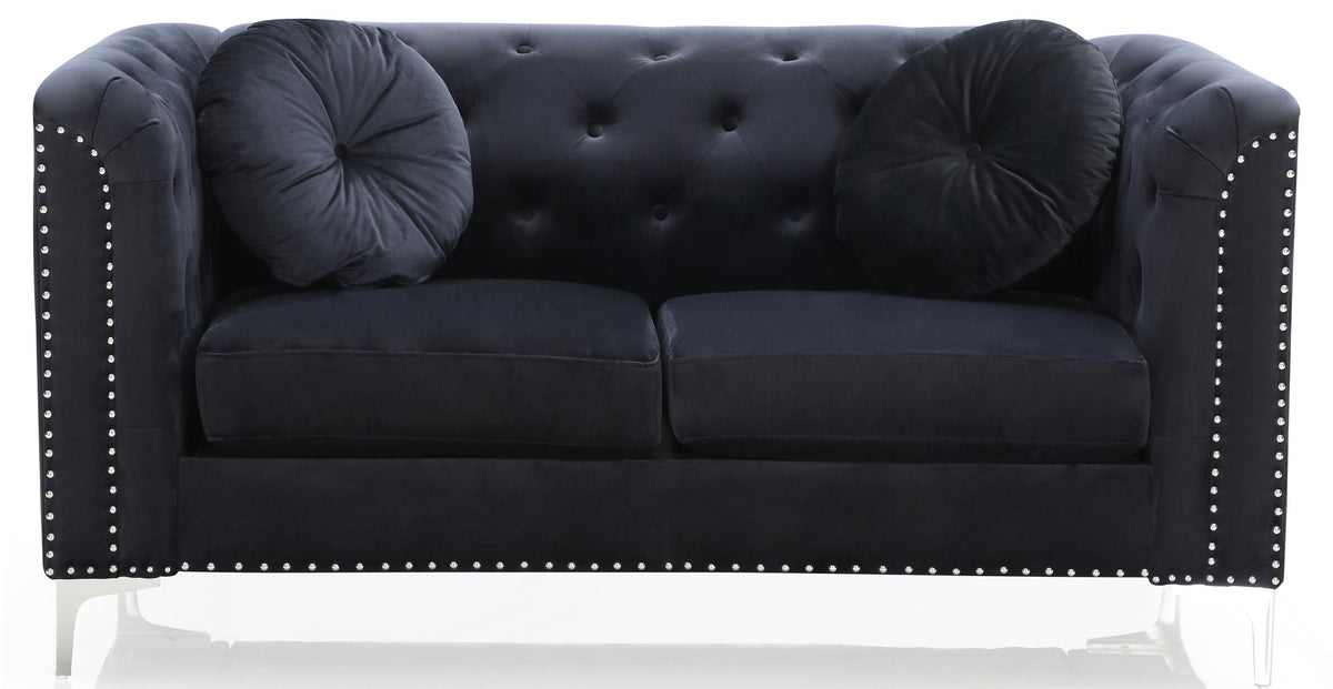 Stylish Sloped Arm Loveseat with MicroSuede Cover - Blue, Dark Gray, Red, Black