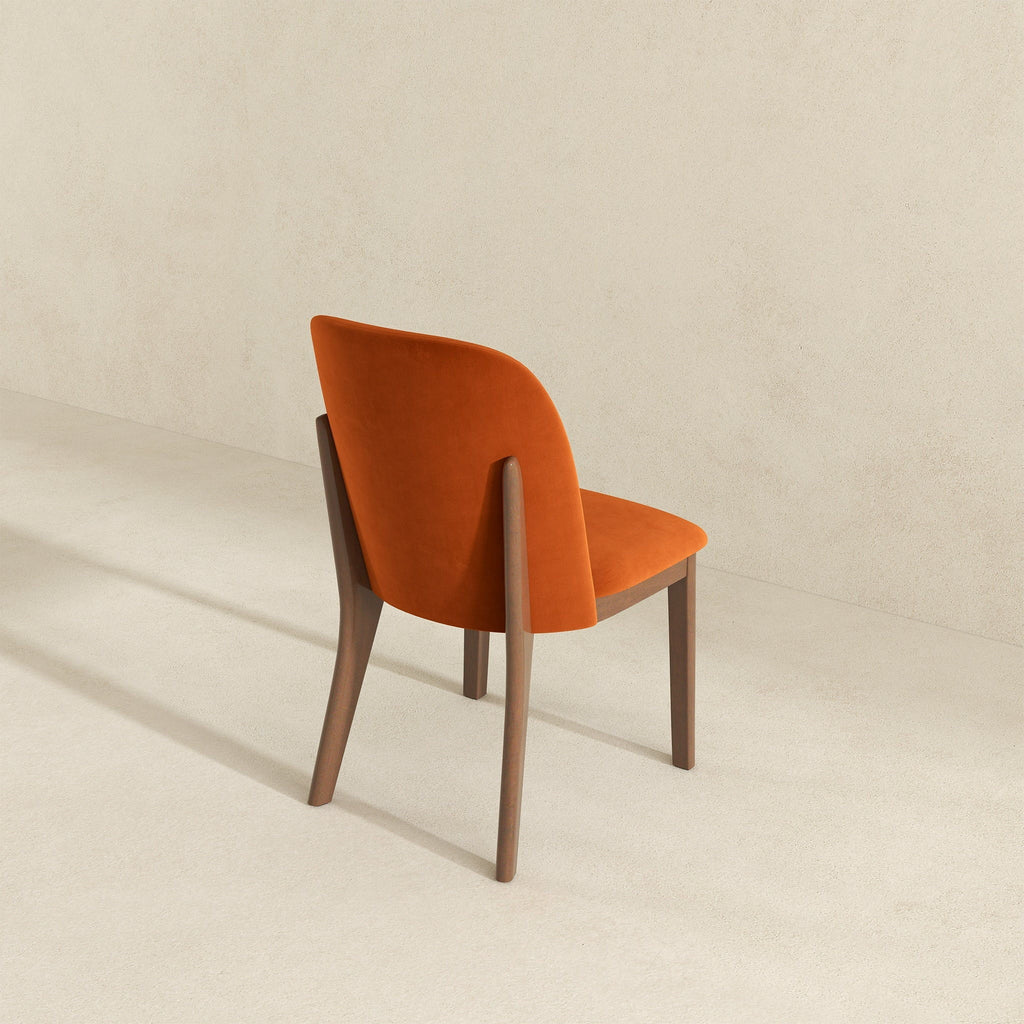 Comfort Dining Chair Set of 2 with Solid Wood Legs - Beige, Orange, Blue, Green