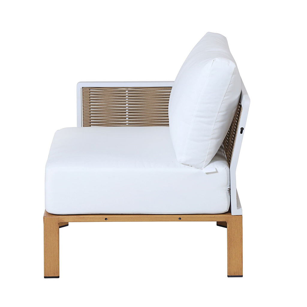 4 Piece Outdoor Conversation Set with Removable Cushions - White