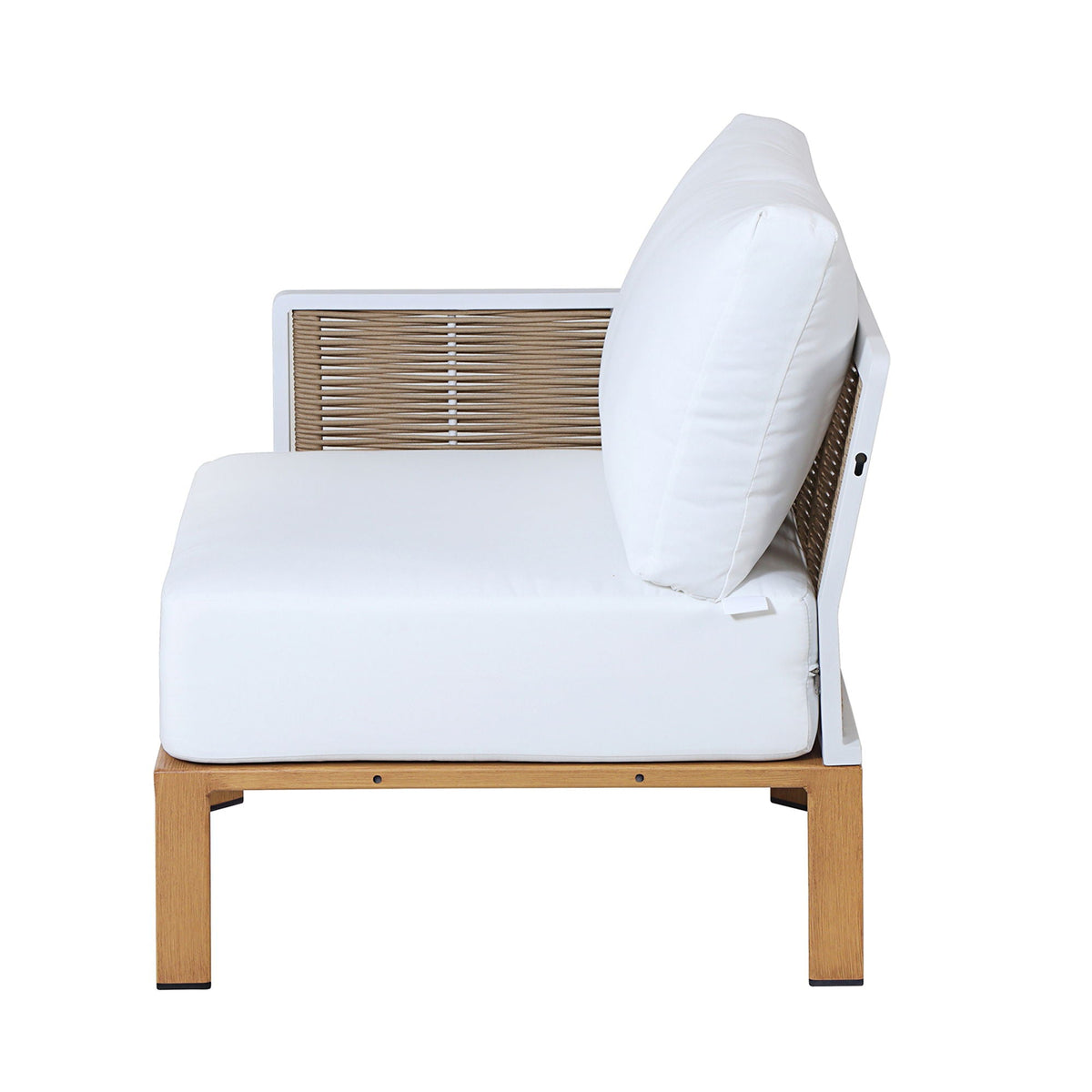 4 Piece Outdoor Conversation Set with Removable Cushions - White
