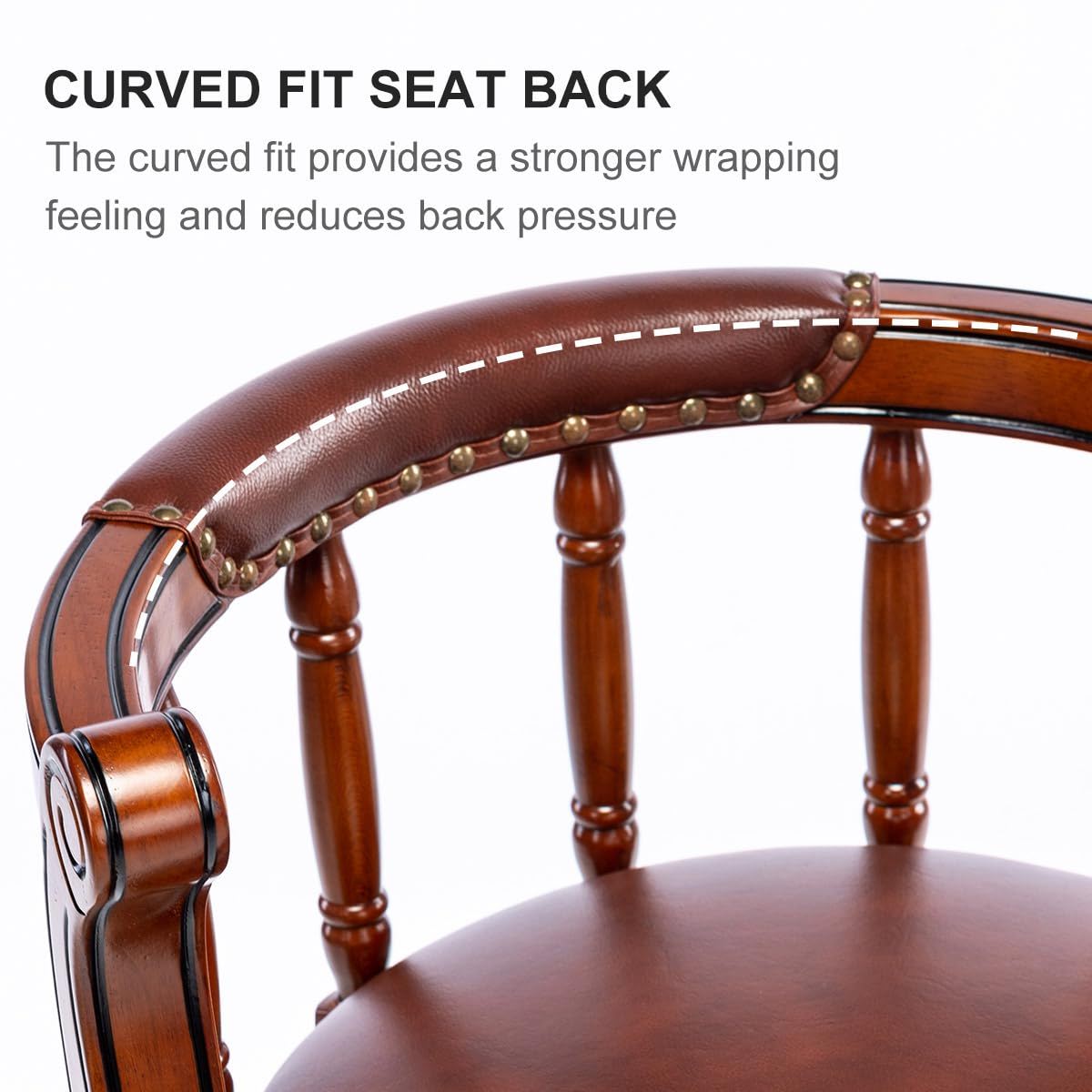 Swivel Cow Top Wooden Bar Stool with 360-Degree Rotation - Blue or Dark Brown