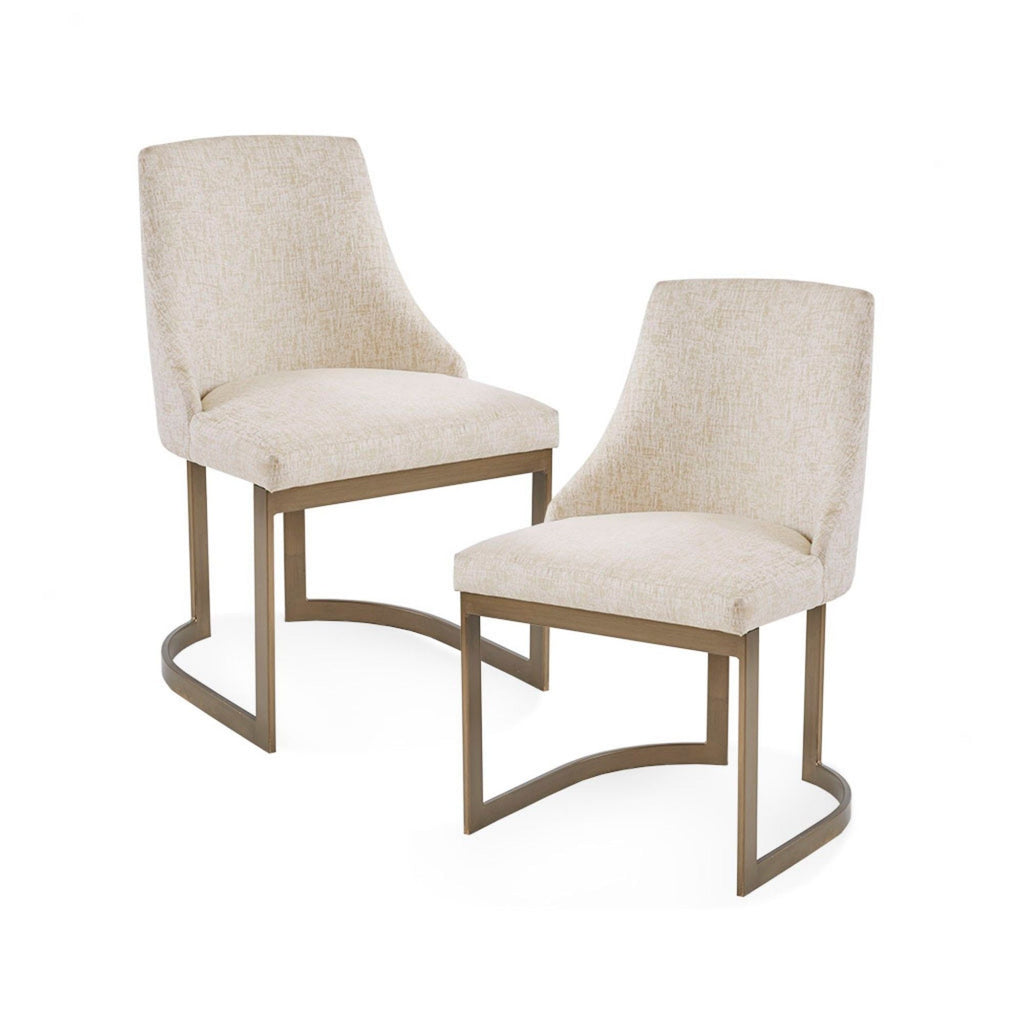 Modern Accent Dining Chairs with Upholstered Cushions – Beige or Gray
