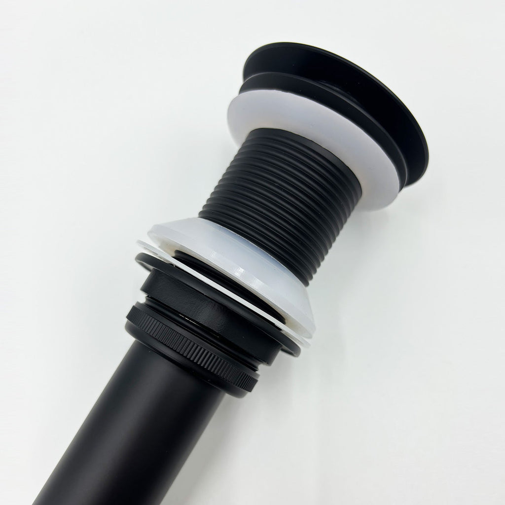 Bathroom Sink Drain Without Overflow with Pop Up Stopper - Matte Black or Gunmetal
