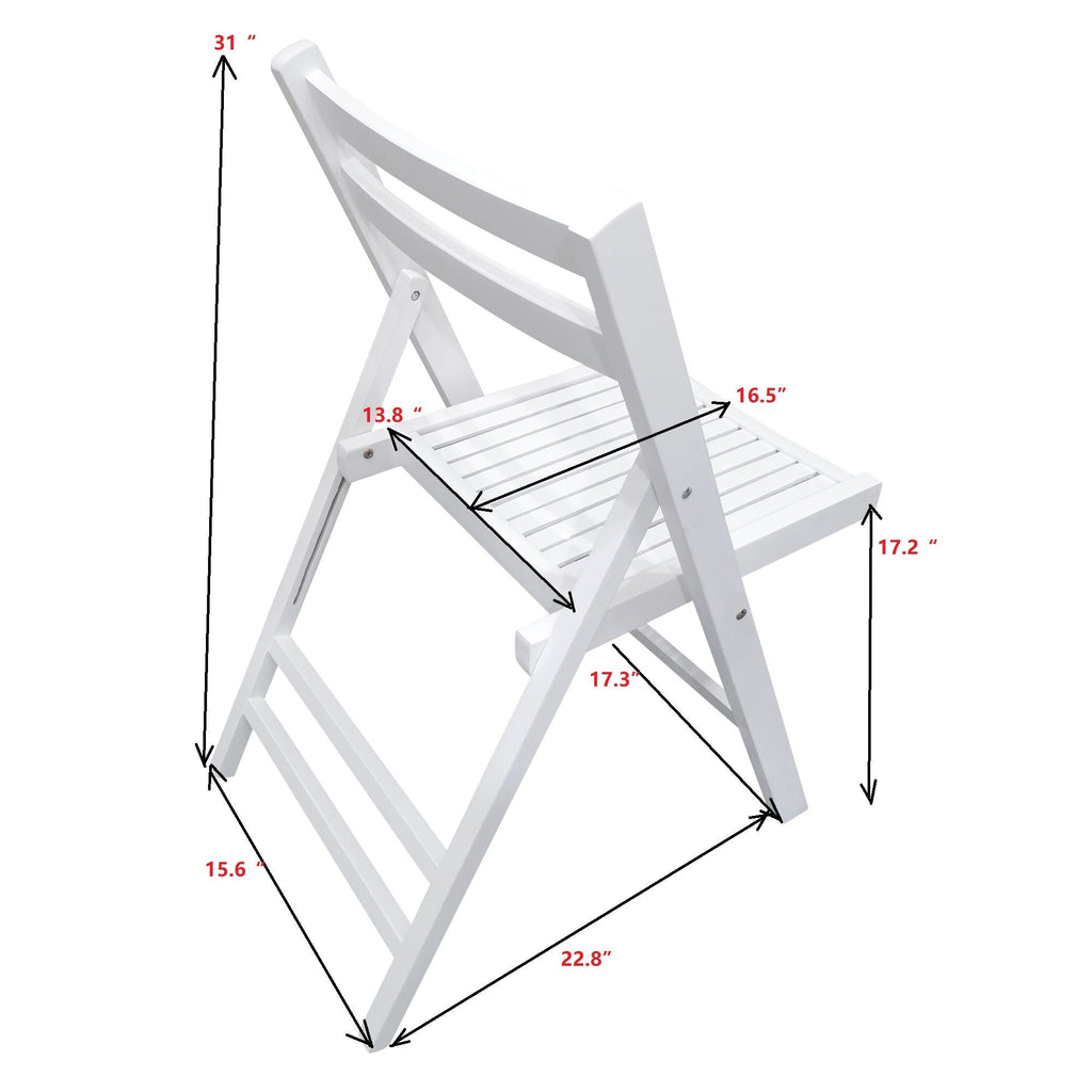 Foldable Solid Wood Special Event Chair Set - Set of 4 (Multiple Colors)