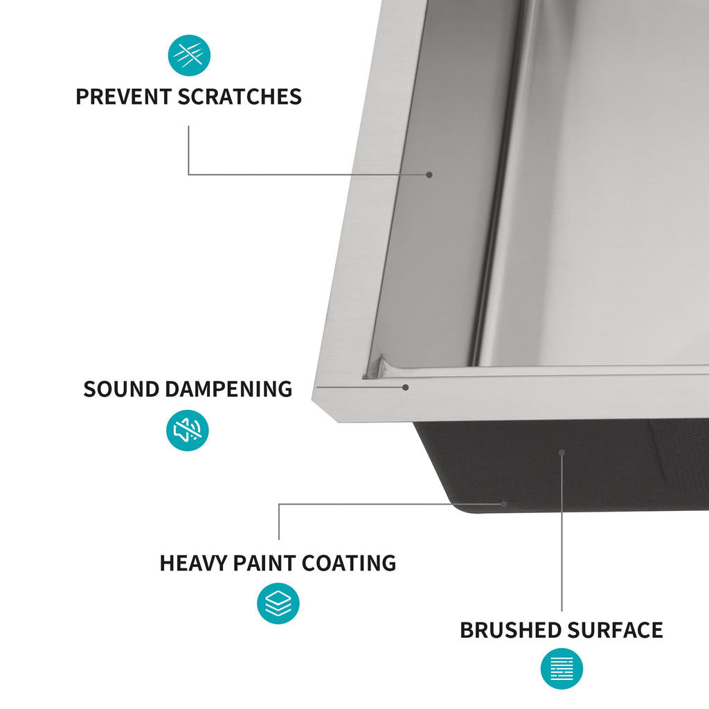 Gray Stainless Steel Undermount Workstation Kitchen Sink with Soundproofing - Single Bowl