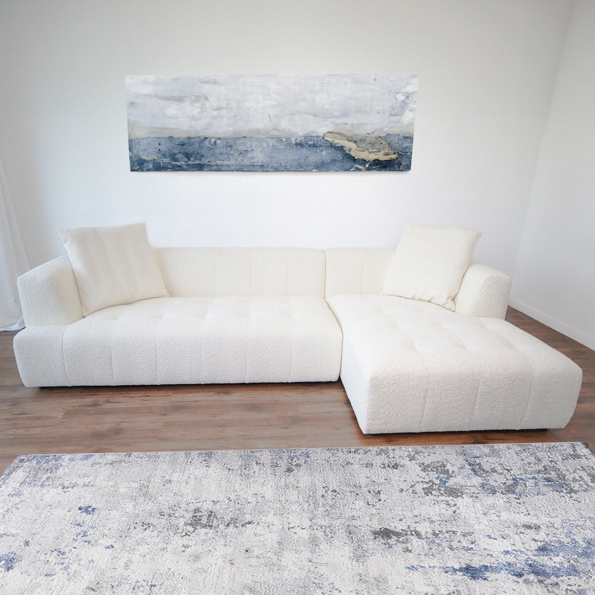 Elegant Upholstery Corner Sofa with Durable Frame - Beige