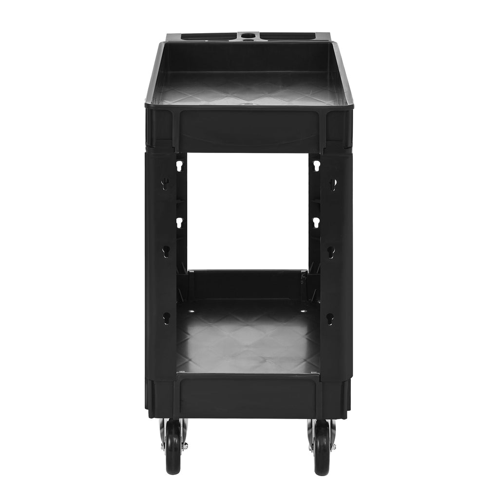 Two-Shelf Utility Cart with Wheels, 600 lbs Capacity - Polypropylene