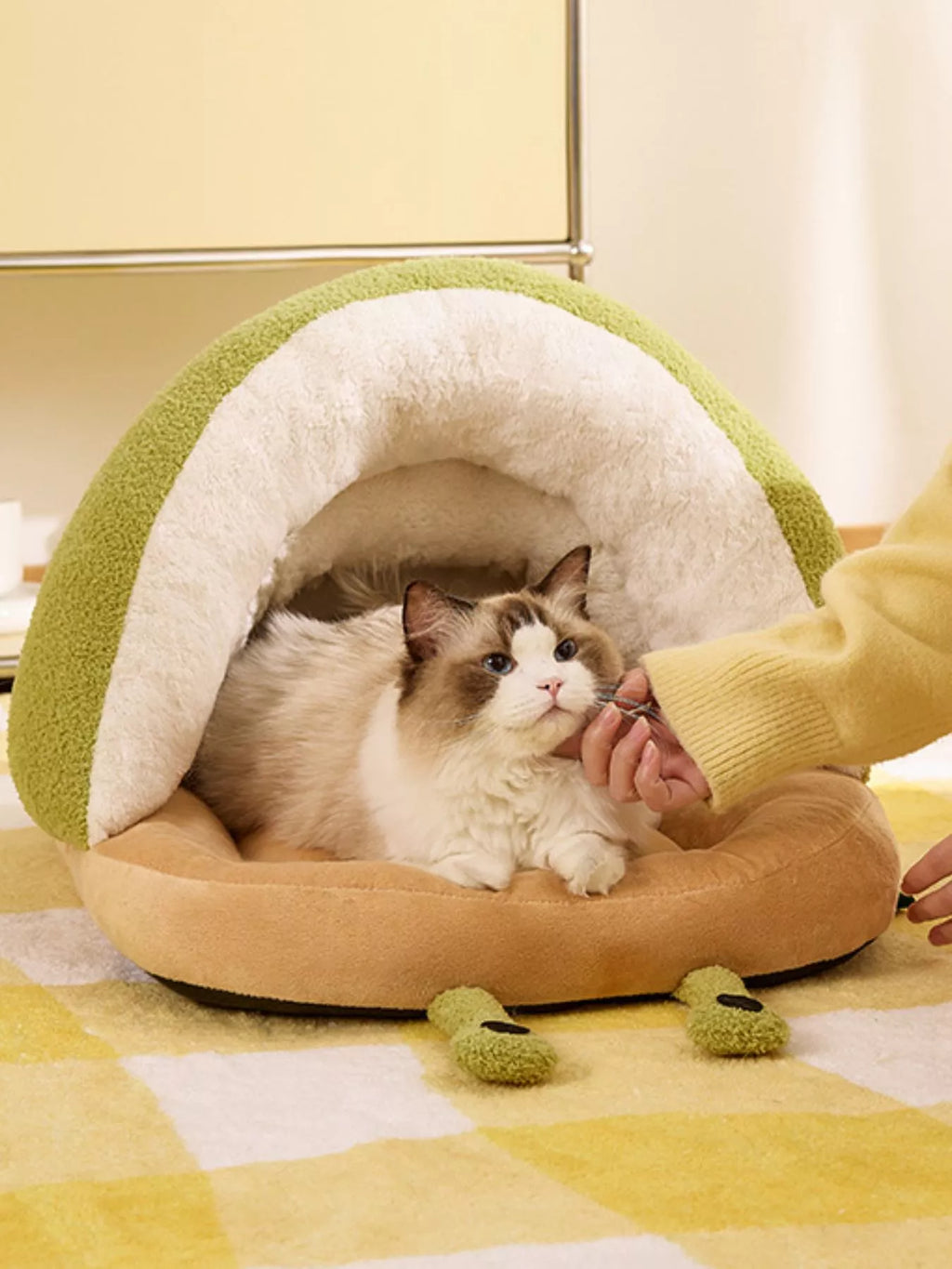 Cozy Caterpillar Shape Pet Nest with Plush Interior