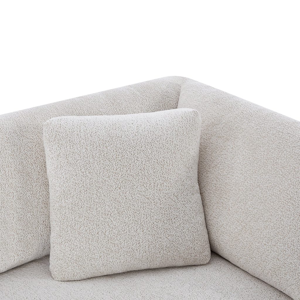 Beige Modern Flared Arms Sofa with High-Density Cushions - 83.5" Wide