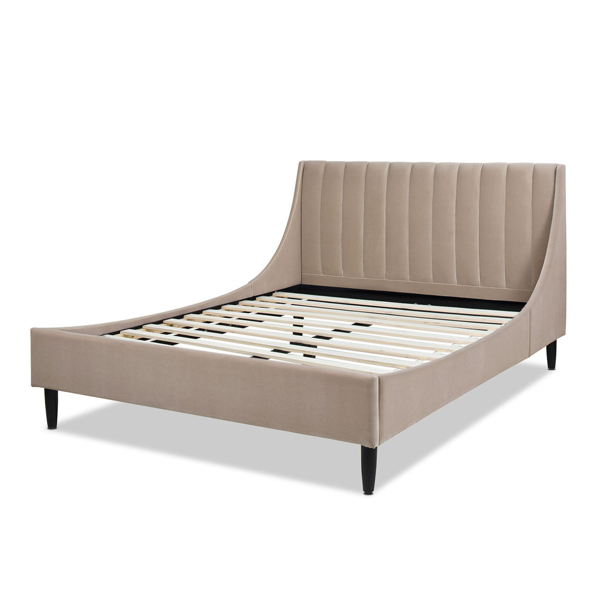 Vertical Tufted Modern Headboard Platform Bed Set with Upholstered Finish - Multiple Colors