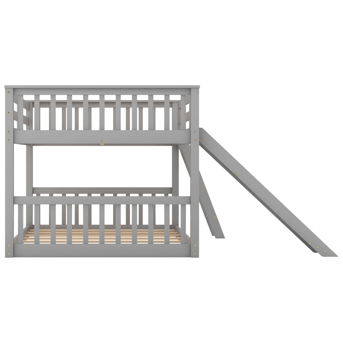 Bunk Bed with Convertible Slide and Ladder - White or Dark Gray