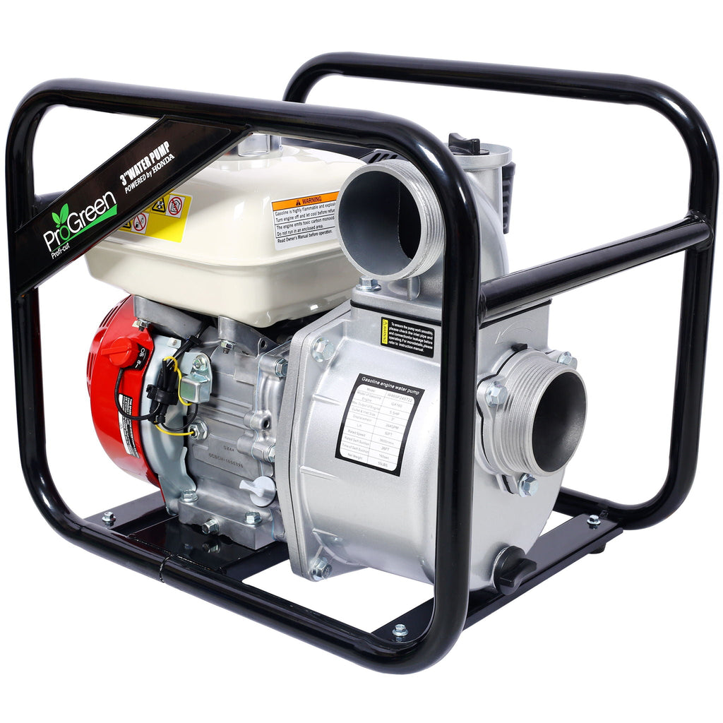 Honda GX160 Engine 3" Water Pump with 25ft Hose - Black/Red