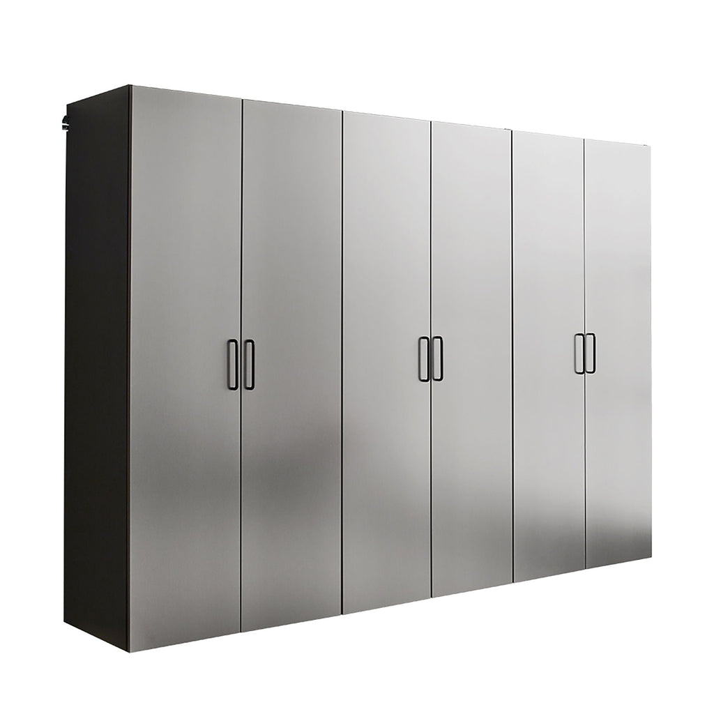 Metallic Gray Garage Cabinet Set with Soft-Close Drawers - 94.5" Wide
