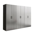 Metallic Gray Garage Cabinet Set with Soft-Close Drawers - 94.5" Wide