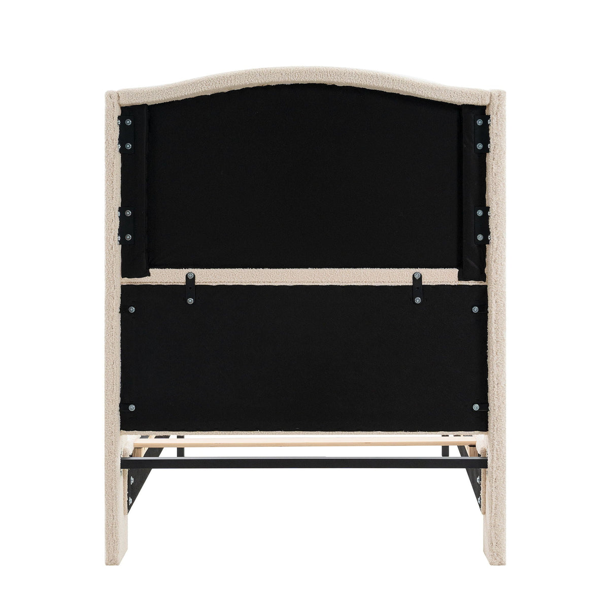Platform Bed Frame with Tall Headboard and High Footboard - White or Gray