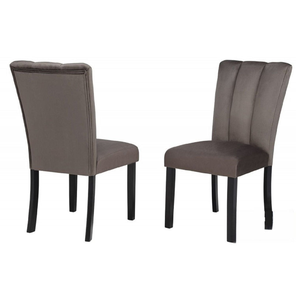 Dining Chairs With Pedestal Base (Set of 2) - Black / Brown