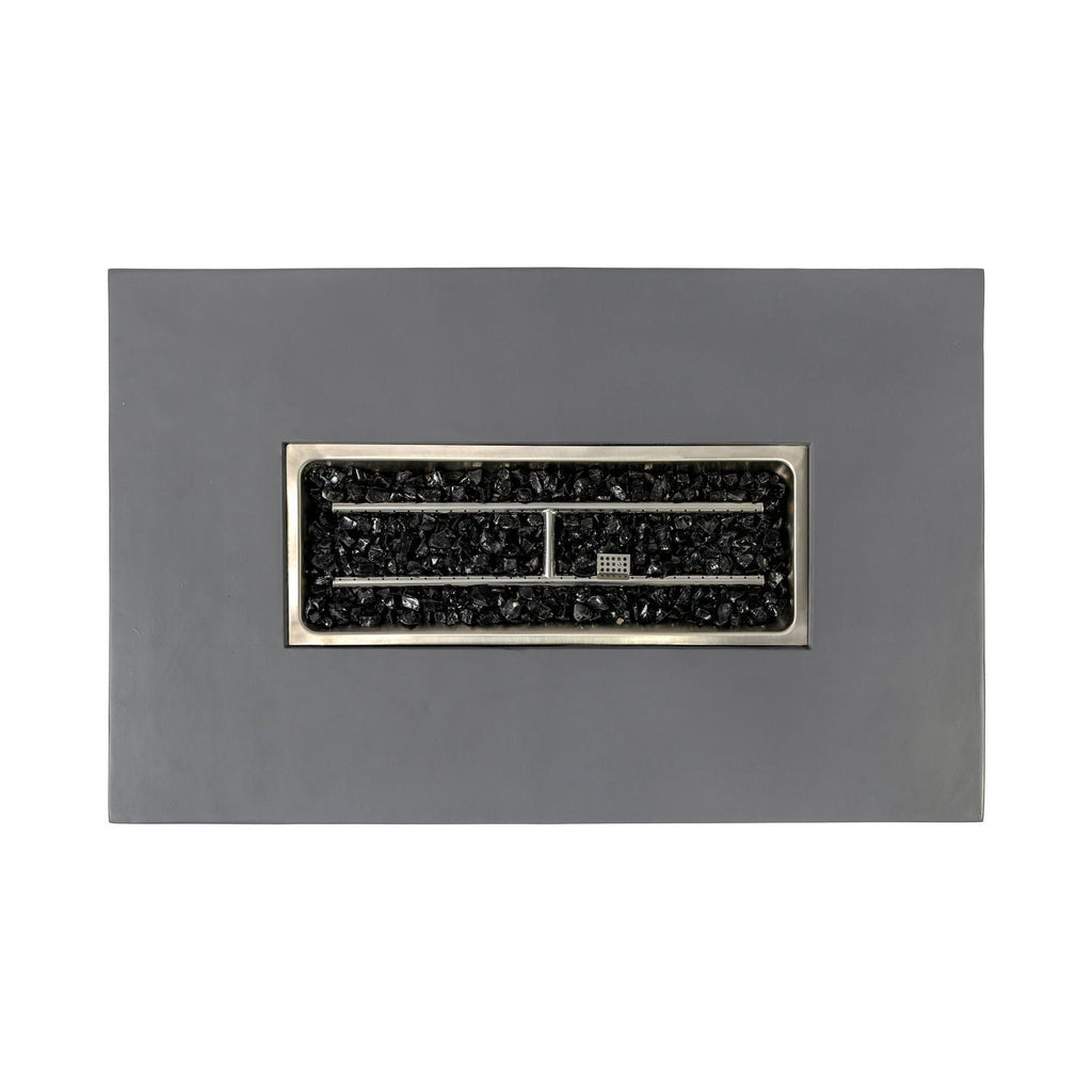 Rectangular Fire Pit Table with 50,000 BTU Heat Output - Light Gray