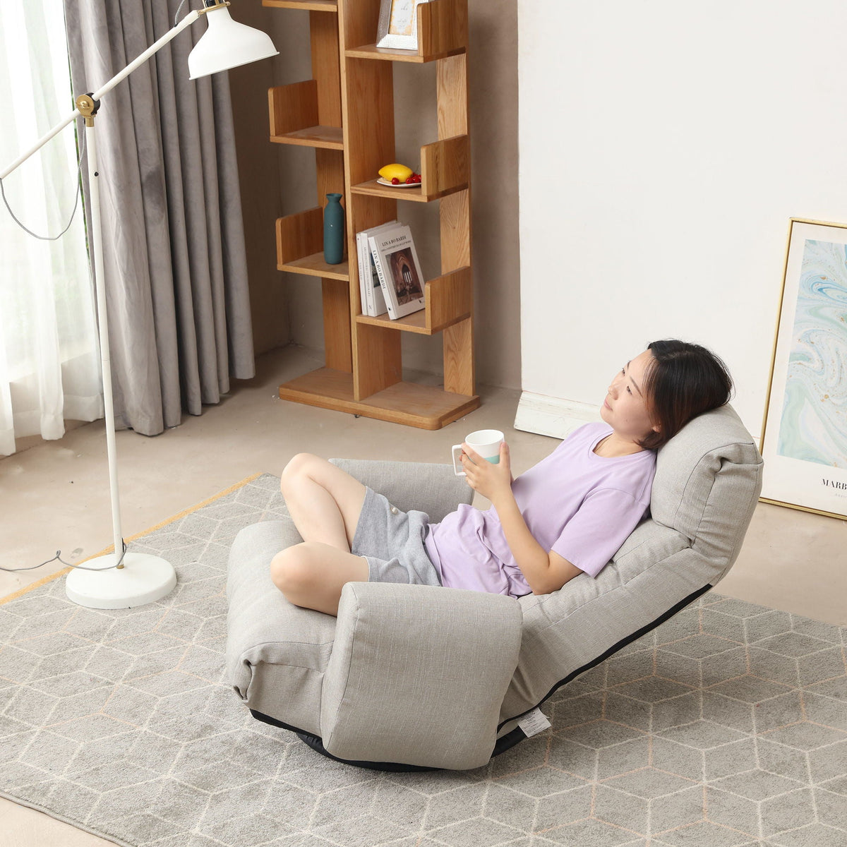 Modern With Metal Frame Swivel Game Lounge Chair With Adjustable Headrest