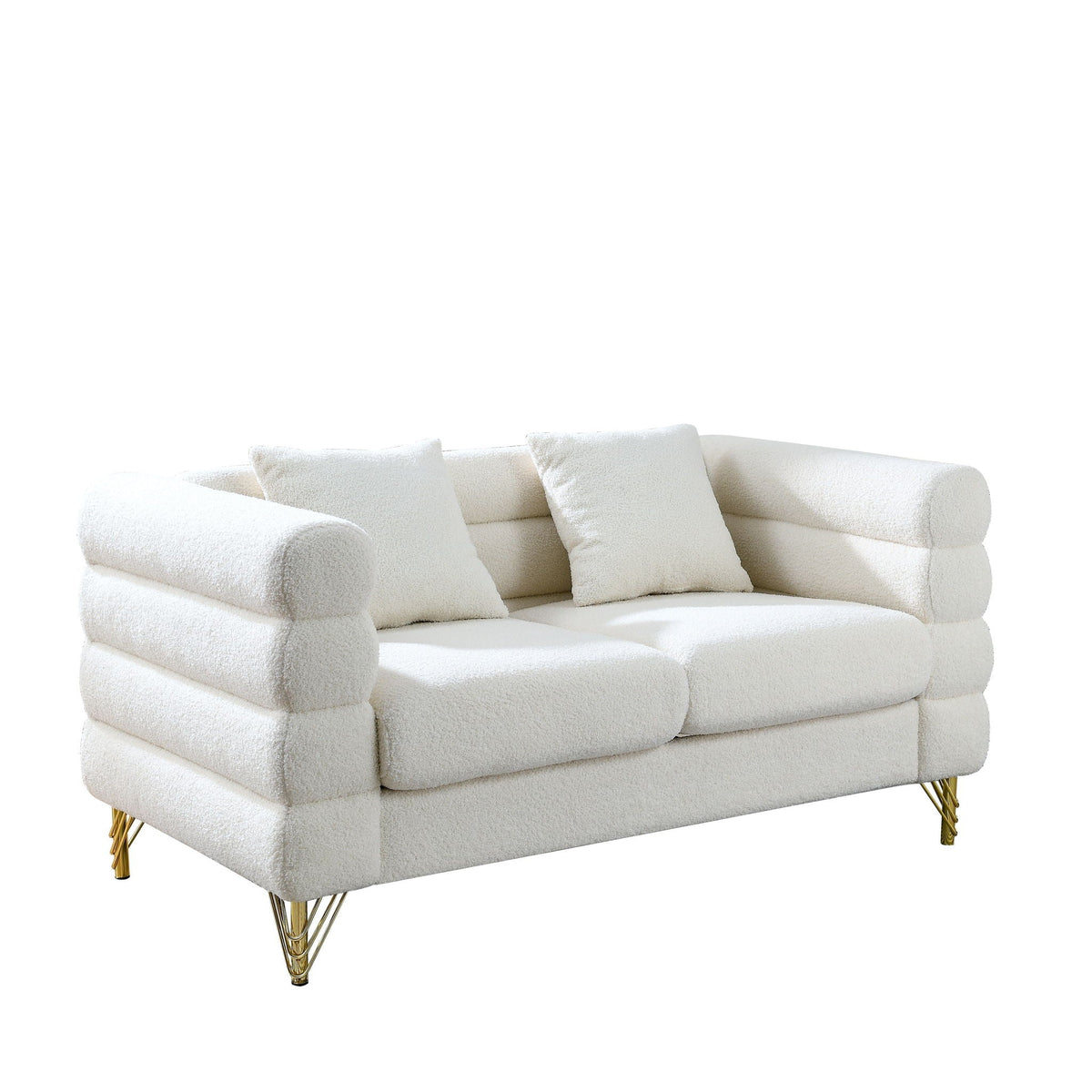 Oversized 2 Seater Sectional Sofa with Deep Seating and 2 Pillows - Dark Green or Beige