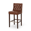 Upholstered Barstool with Button Tufted Wing Back - Multiple Colors