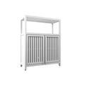 Bamboo Large Capacity Storage Cabinet with Shelves - White