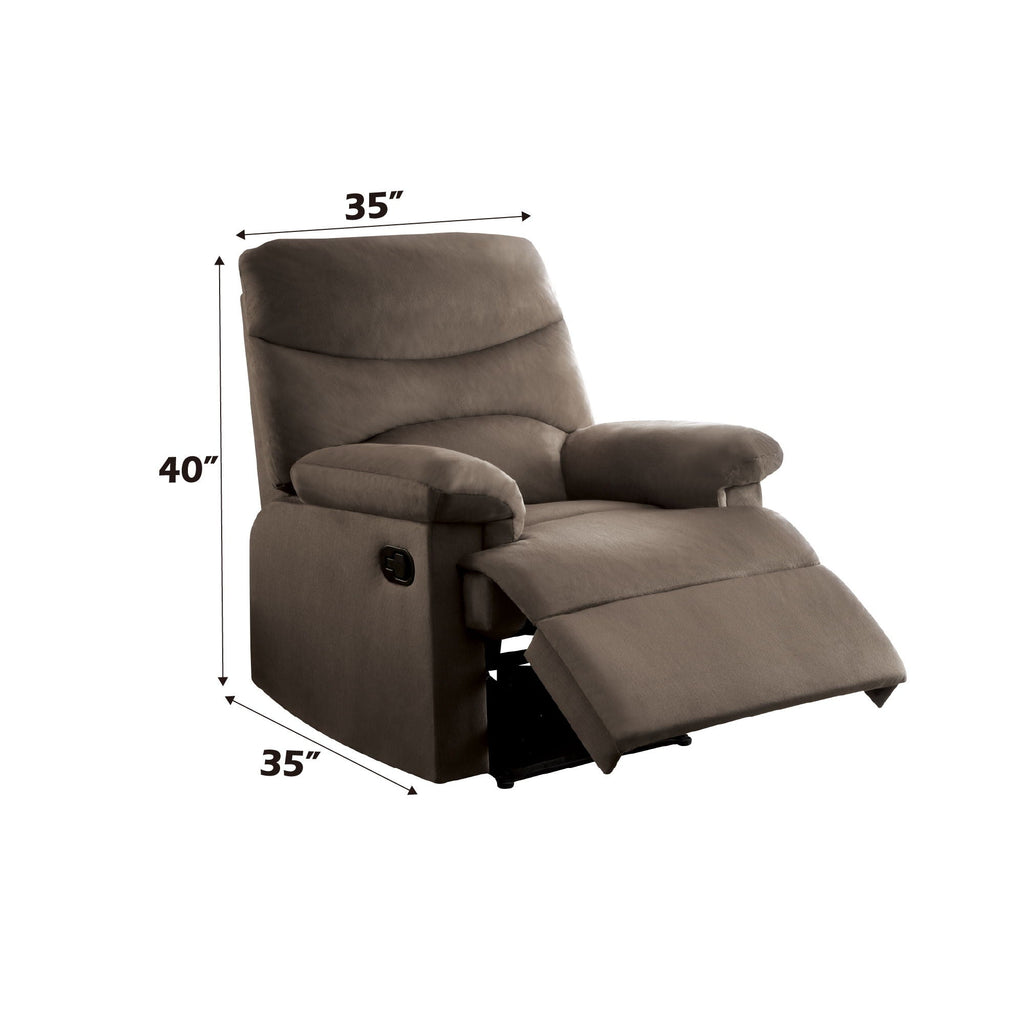 Woven Motion Recliner with Pillow-Top Arms - Available in Dark Brown, Beige, Black, Blue