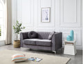 Glam Styled Micro Suede Loveseat with Channel Quilting - Multiple Colors