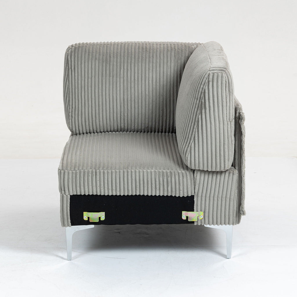 Modular Sectional Sofa Corner Seat with Versatile Configuration - Gray or Beige