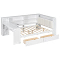 Platform Storage Bed with Shelves, Desk, Charging Station & LED - Full Size