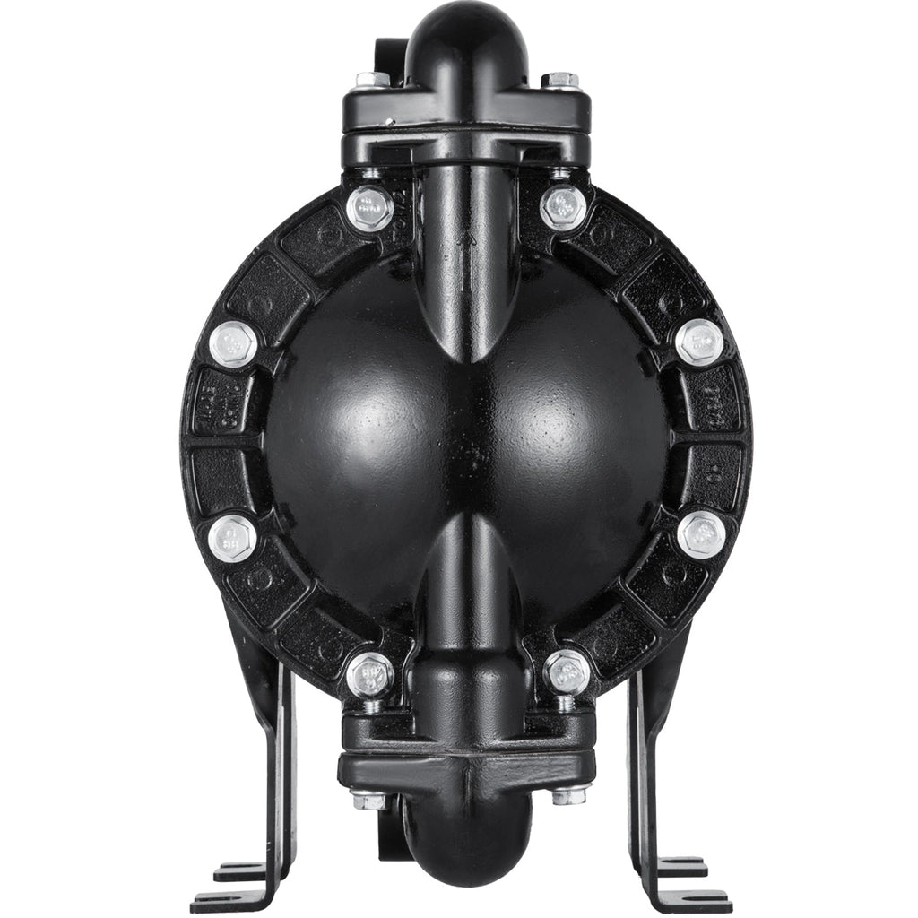 Air-Operated Double Diaphragm Pump with 1 Inch Inlet/Outlet - Black Aluminum