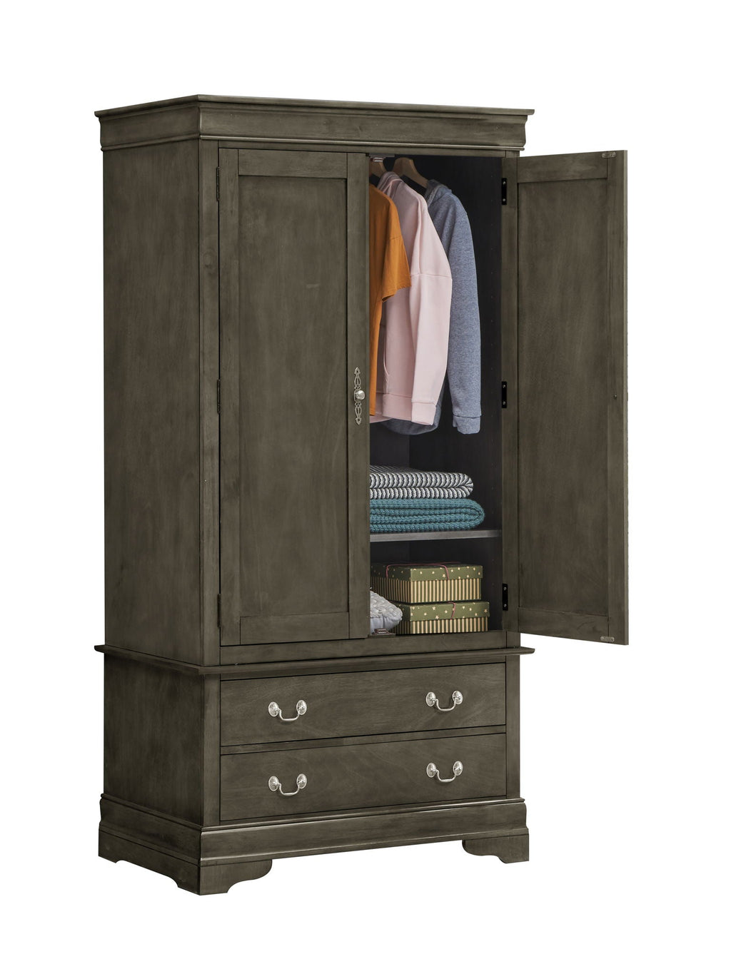 Traditional Armoire with Hanging Bar - Multiple Colors