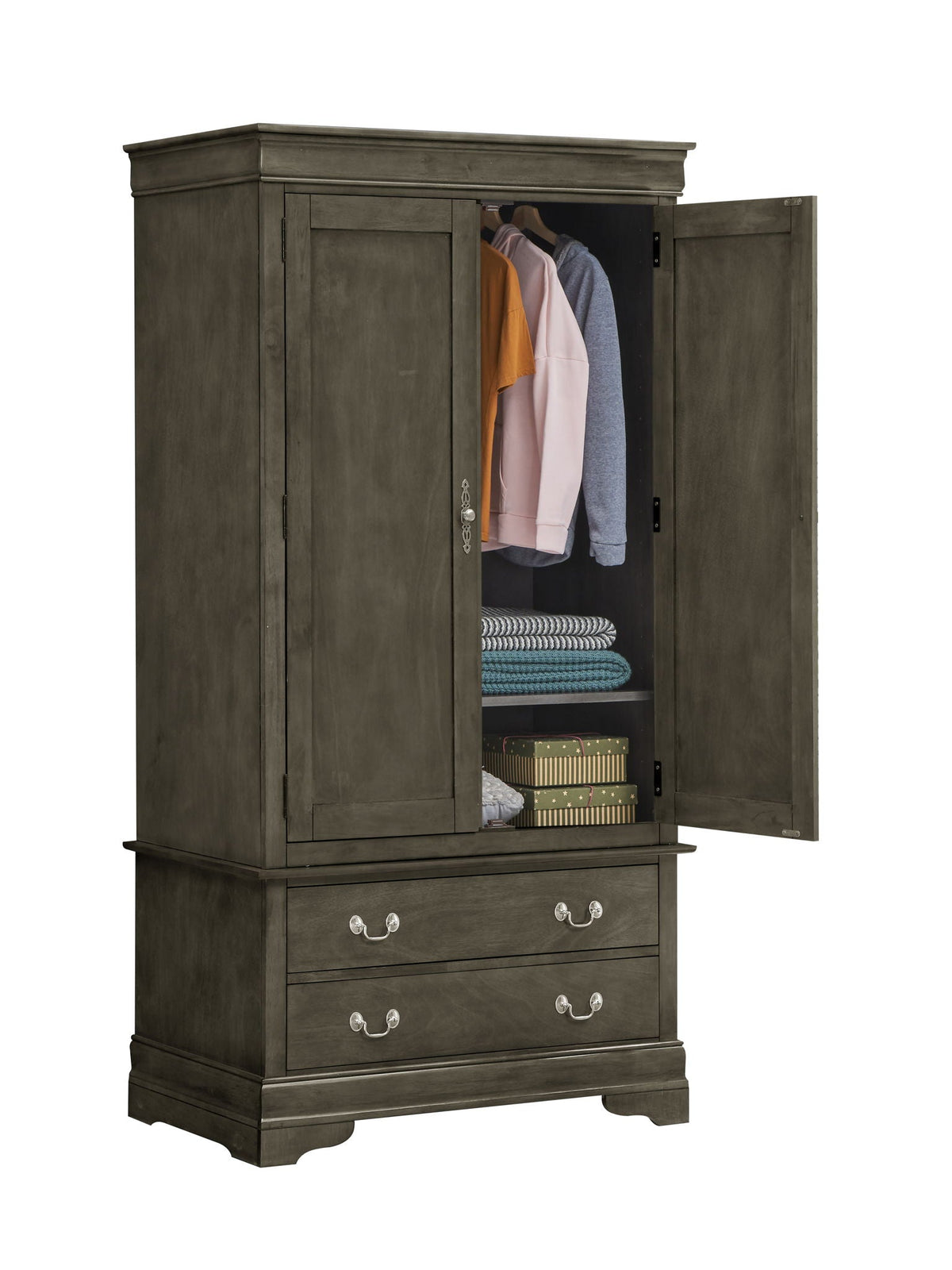 Traditional Armoire with Hanging Bar - Multiple Colors