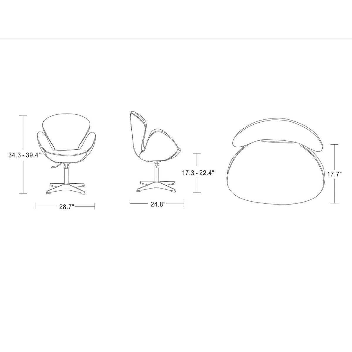 Raspberry Swivel Lounge Chair with 360-Degree Rotation - Multiple Colors