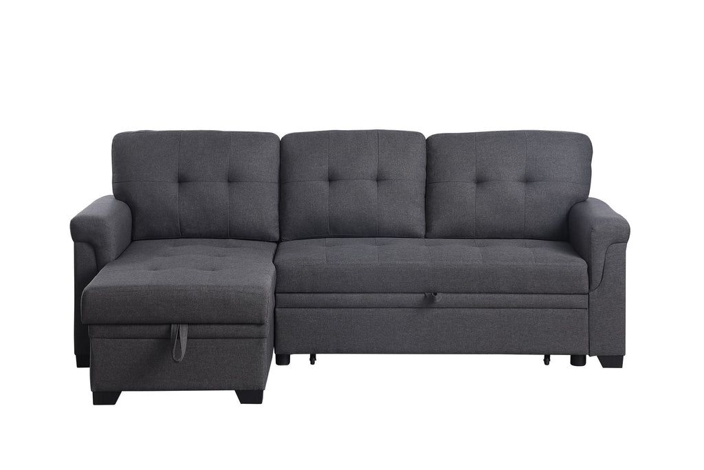 Lucca Reversible Sleeper Sectional Sofa With Storage Chaise