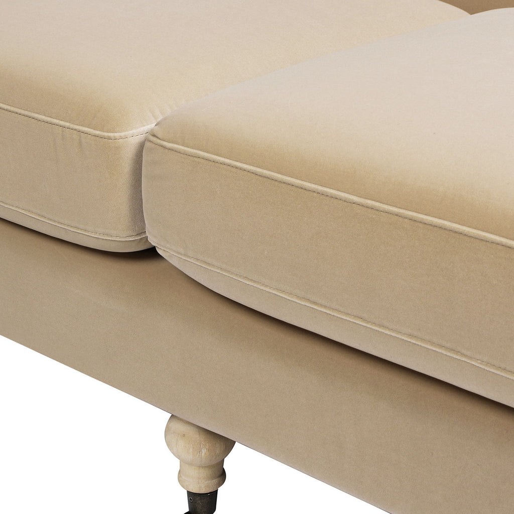 Two Cushion Tightback Sofa with Removable Cushions - Beige or Light Brown
