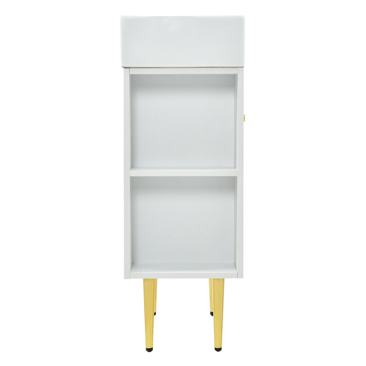 Bathroom Vanity with Single Ceramic Sink and Side Storage - Multiple Colors