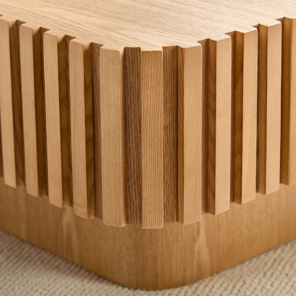 Modern Drum Coffee Table with Durable MDF Construction - 31.5"