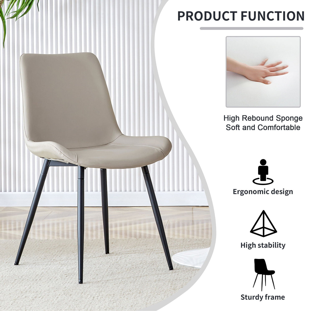 Modern Medieval Cushioned Chairs with Suede Backrest - Pearl Silver, White, or Gray