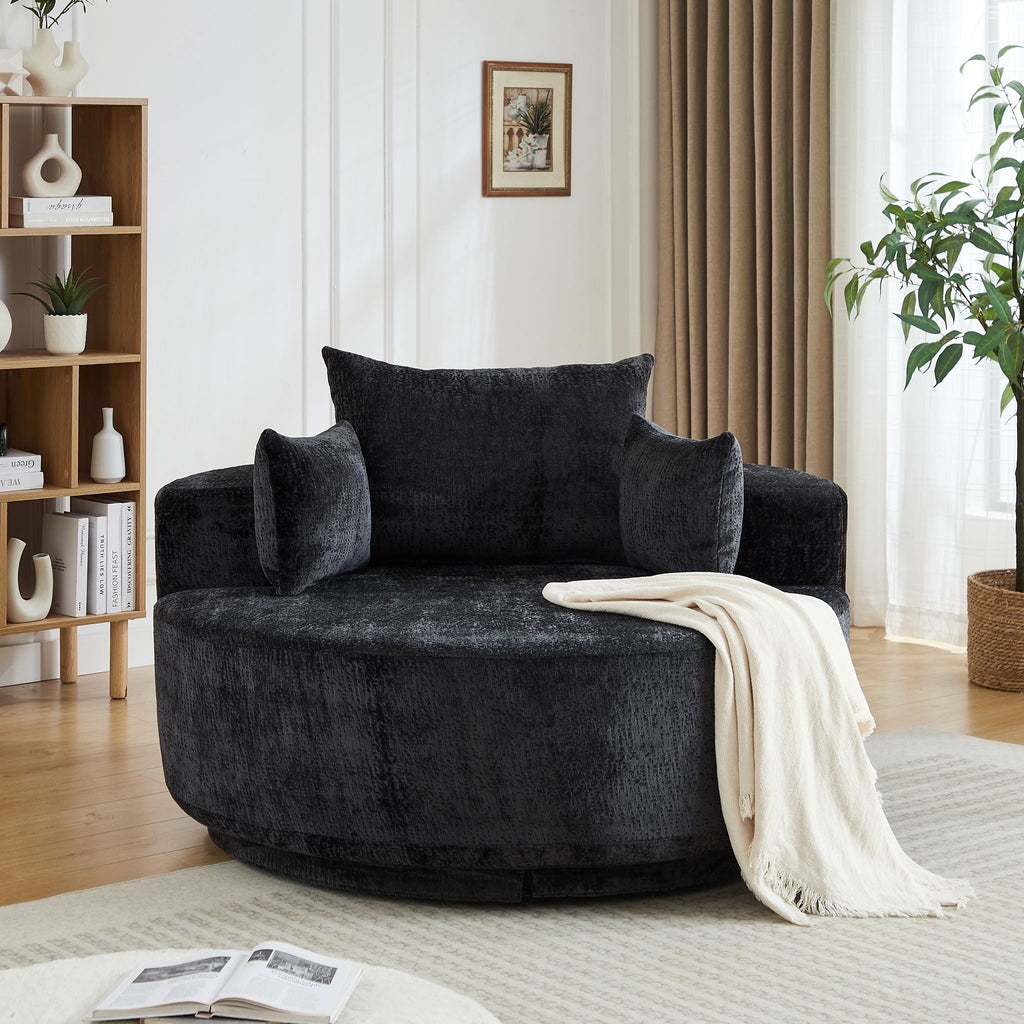 Swivel Sleeper Chair with Supportive Pillow and 360° Base - Multiple Colors