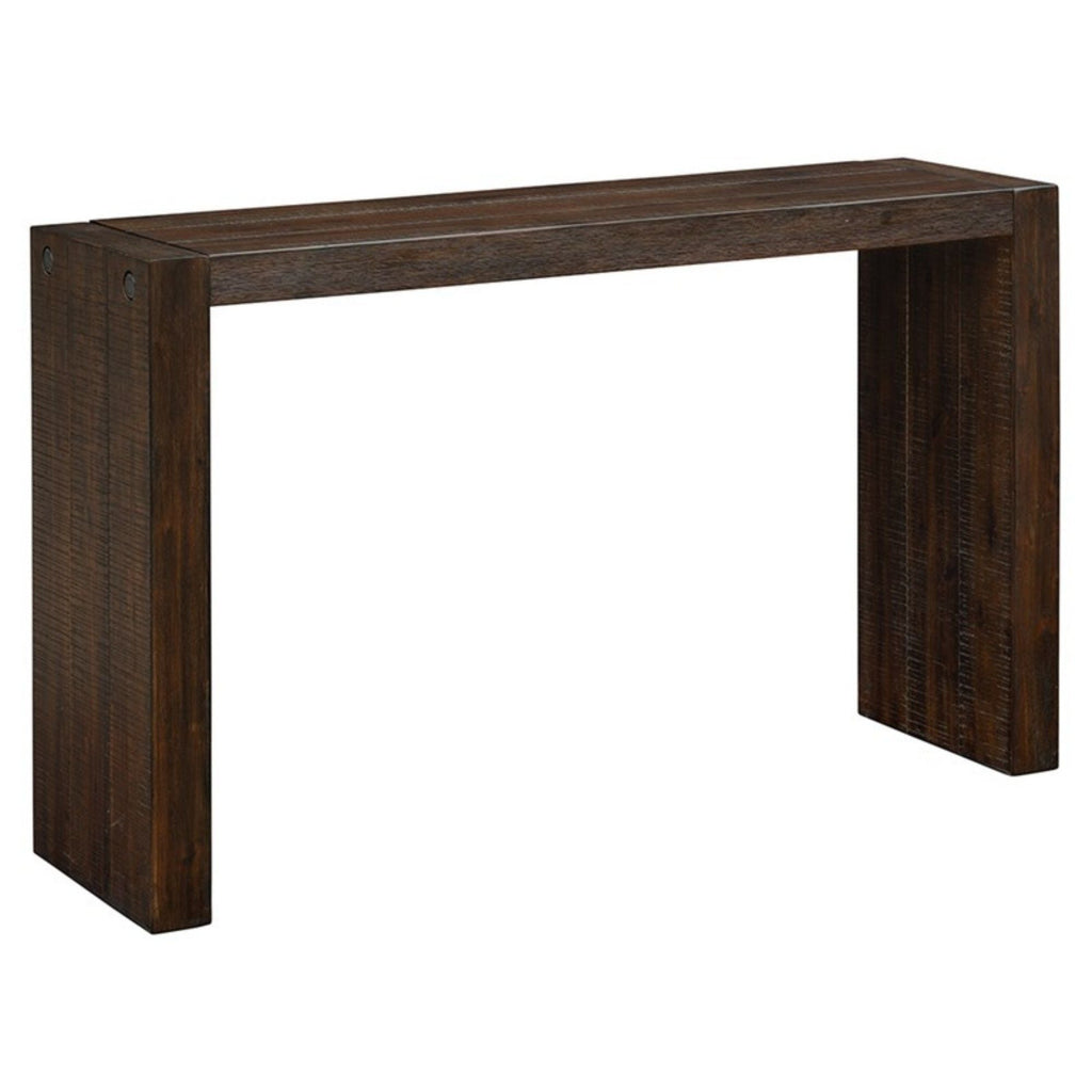 Modern Design Console Table with Solid Wood Construction - Light or Dark Brown