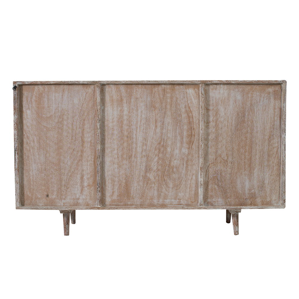TV Console with Cane Doors and Ample Storage - Multicolor