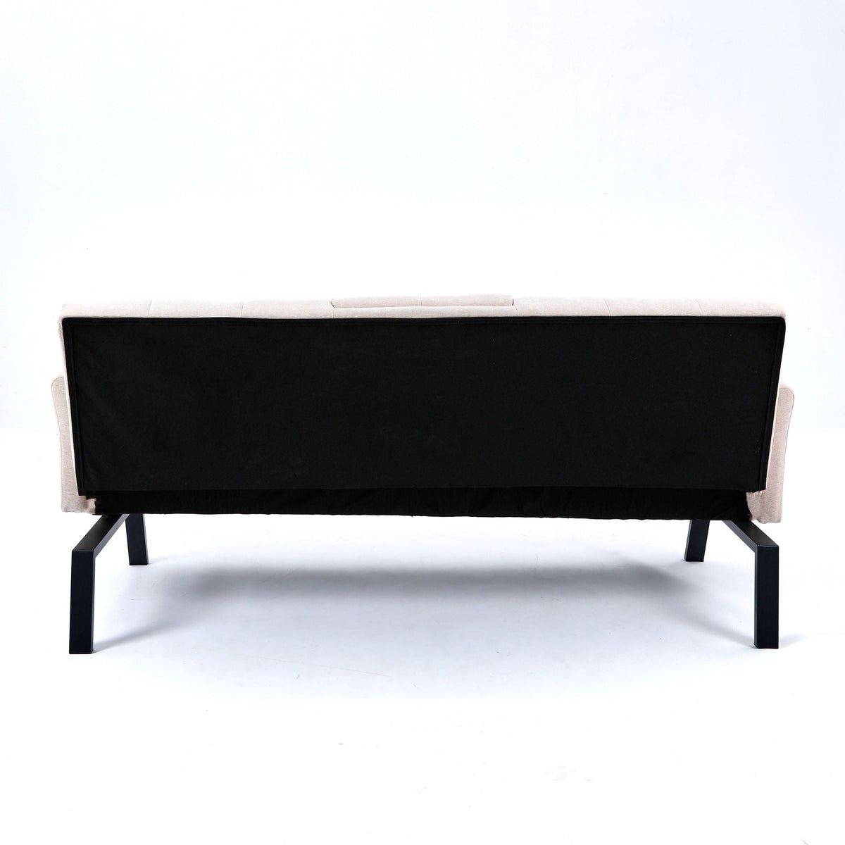 Foldable Sofa Bed with Cup Holder and Solid Wood Frame - Multiple Colors