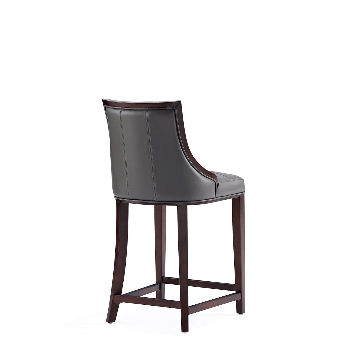 White Bar Height Stool with Solid Wood Frame - Traditional Design