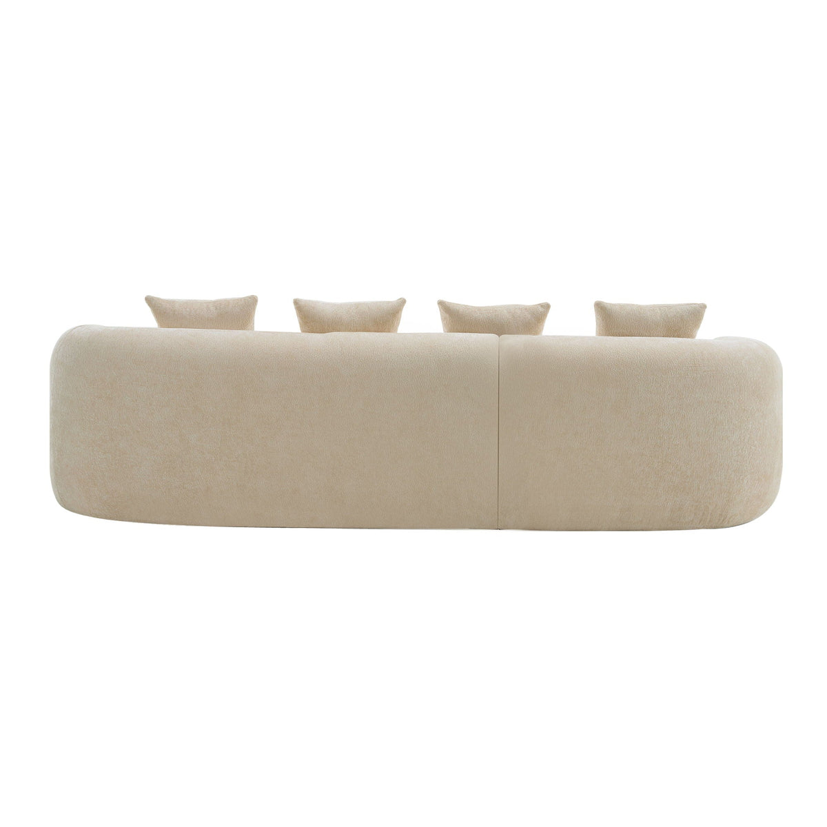 Modular L-Shape Sectional Sofa with Curved Chaise - Green, Beige, Gray