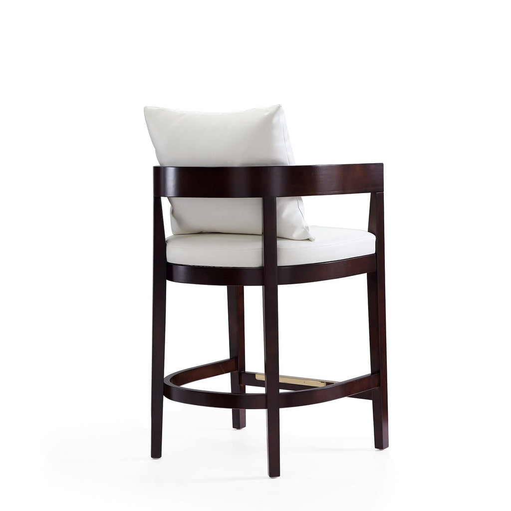 Mid-Century Modern Counter Stool with Upholstered Seat - Multiple Colors