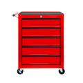 Rolling Metal Tool Chest with 5 Drawers - Red