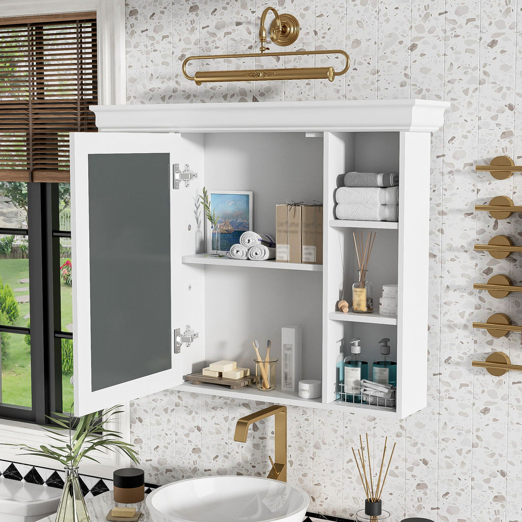 Wall Mounted Bathroom Storage Cabinet with Mirror Door - 35.5" Wide