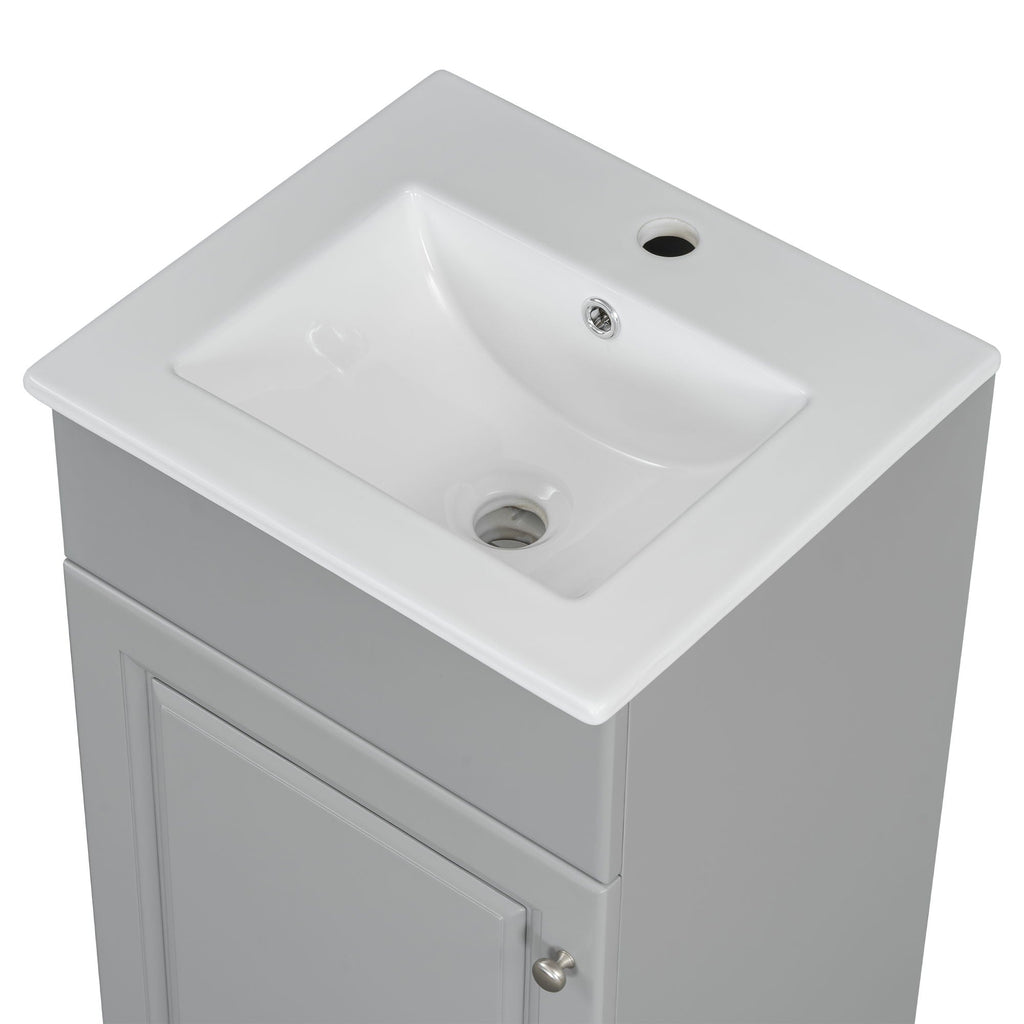 Bathroom Vanity with Sink and Adjustable Shelf - Multiple Colors